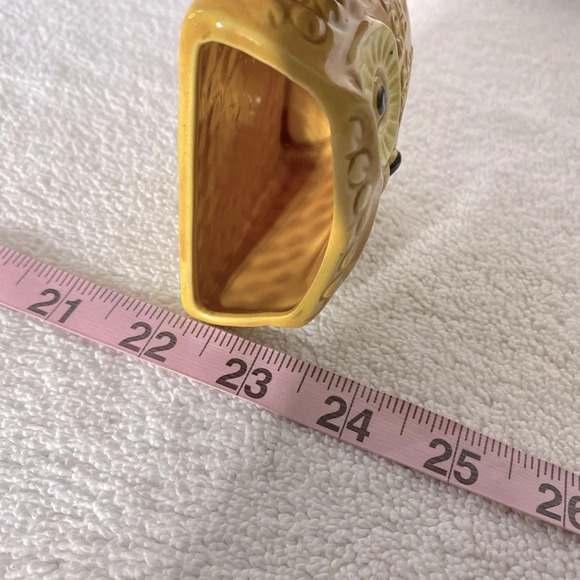 Vintage You Asked For Half A Cup Of Coffee Yellow Ochre Ceramic Owl Half Mug - Picture 12 of 13